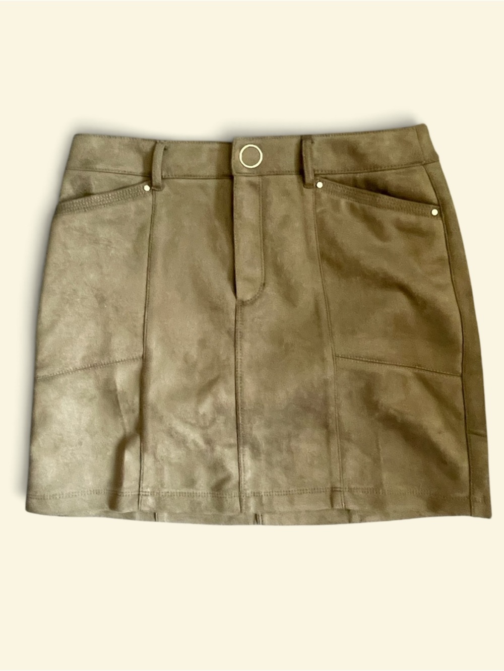 #172, White House Black Market faux suede mini skirt, size 10